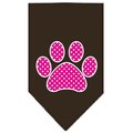 Unconditional Love Pink Swiss Dot Paw Screen Print Bandana Cocoa Large UN797479